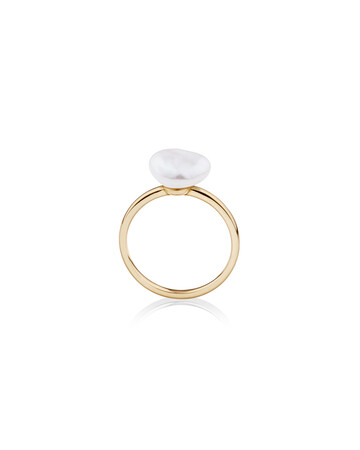 Ring with 9-10mm Cultured Freshwater Baroque Pearls in 10kt Yellow Gold Ring with 9-10mm Cultured Freshwater Baroque Pearls in 10kt Yellow Gold