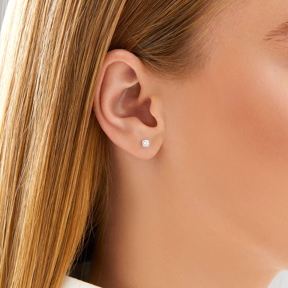 Stud Earrings with 0.33 Carat TW of Diamonds in 10ct White Gold