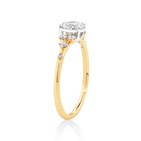 Oval Scatter Ring with 0.63 Carat TW of Diamonds in 14kt Yellow & White Gold Oval Scatter Ring with 0.63 Carat TW of Diamonds in 14kt Yellow & White Gold
