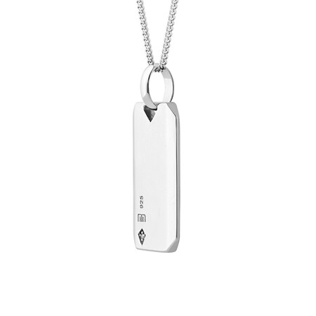 Dog Tag with Diamonds in Sterling Silver Dog Tag with Diamonds in Sterling Silver