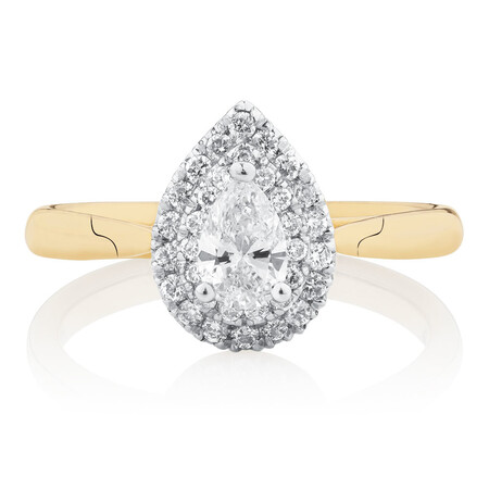 Engagement Ring with 1/2 Carat TW of Diamonds in 14ct Yellow & White Gold Engagement Ring with 1/2 Carat TW of Diamonds in 14ct Yellow & White Gold