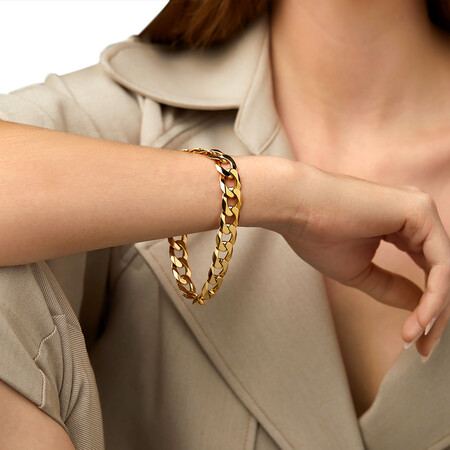 23cm (9.5") Curb Bracelet in 10kt Yellow Gold 23cm (9.5") Curb Bracelet in 10kt Yellow Gold