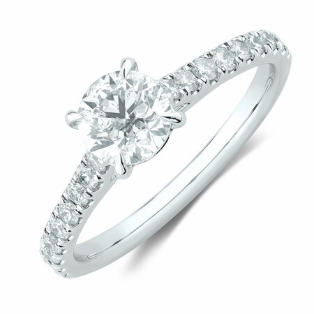 Engagement Ring with 1 1/4 Carat TW of Diamonds in 14kt White Gold