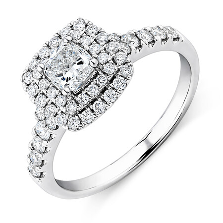 Engagement Ring With 1 Carat TW Of Diamonds In 14ct White Gold