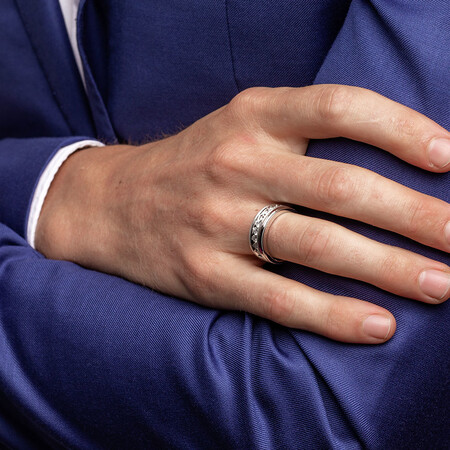 Men's Ring with 1/4 Carat TW of Diamonds in 10ct White Gold Men's Ring with 1/4 Carat TW of Diamonds in 10ct White Gold