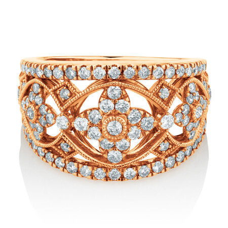 Ring with 1 Carat TW of Diamonds in 10ct Rose Gold Ring with 1 Carat TW of Diamonds in 10ct Rose Gold