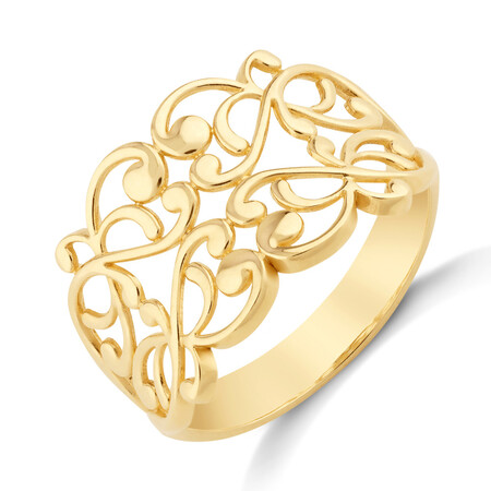 Filigree Ring In 10ct Yellow Gold Filigree Ring In 10ct Yellow Gold
