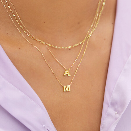 "A" Initial Necklace in 10ct Yellow Gold "A" Initial Necklace in 10ct Yellow Gold