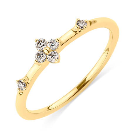 Stacker Ring with Diamonds in 10ct Yellow Gold Stacker Ring with Diamonds in 10ct Yellow Gold