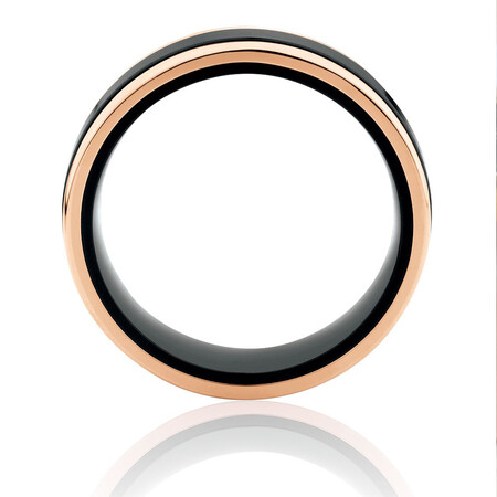 7mm Ring in 10kt Rose Gold & Black Titanium 7mm Ring in 10kt Rose Gold & Black Titanium