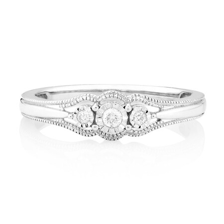 Promise Ring with Diamonds in Sterling Silver Promise Ring with Diamonds in Sterling Silver