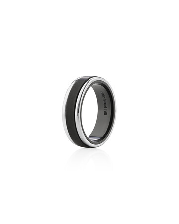 7mm Ring in 10kt White Gold & Black Titanium 7mm Ring in 10kt White Gold & Black Titanium