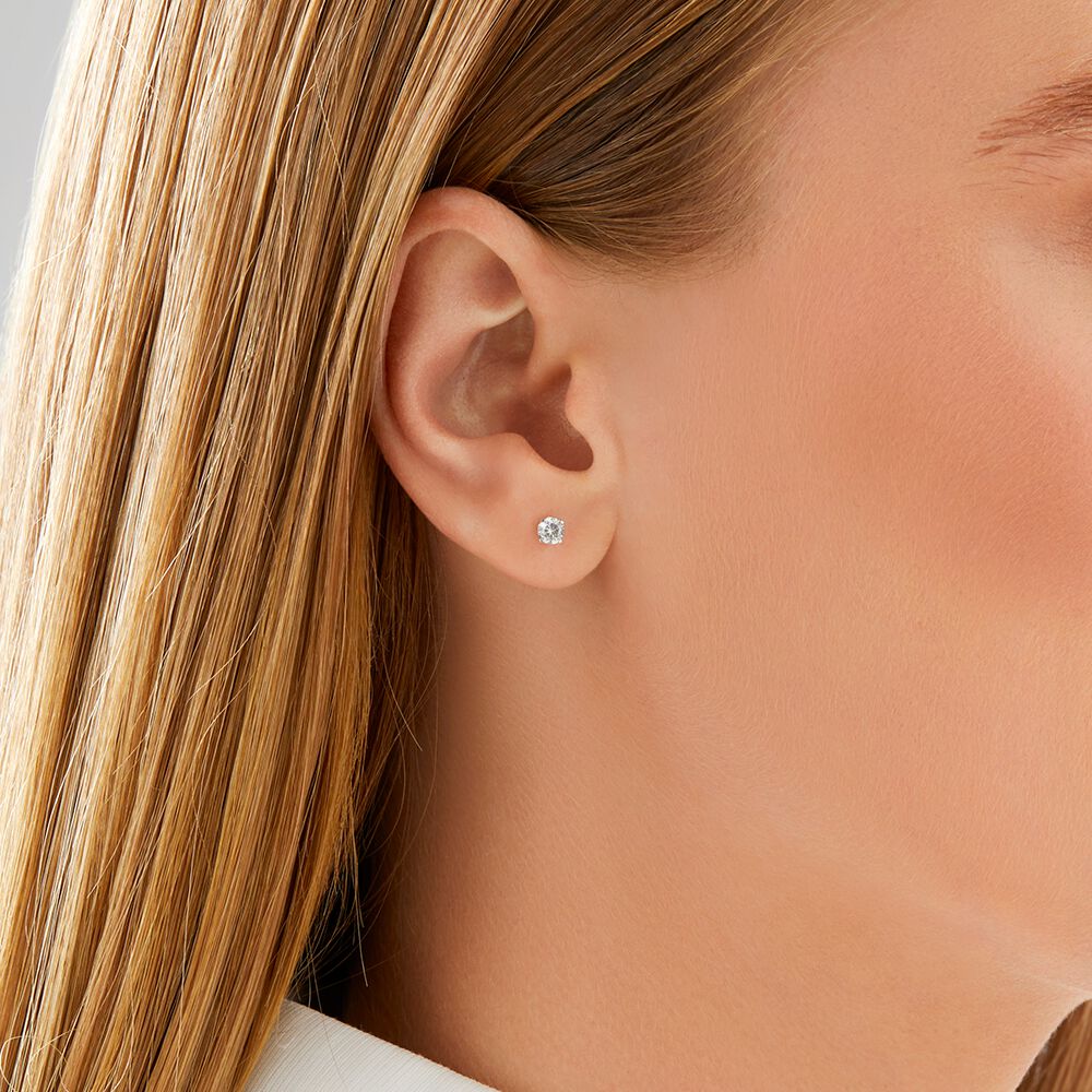 Stud Earrings with 0.30 Carat TW of Diamonds in 10ct Yellow Gold