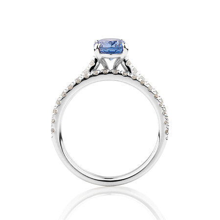 Bridal Set with 0.69 Carat TW of Diamonds & Tanzanite in 14ct White Gold Bridal Set with 0.69 Carat TW of Diamonds & Tanzanite in 14ct White Gold
