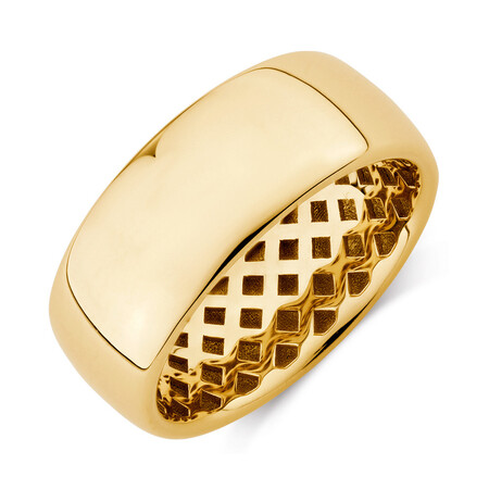 8mm Barrel Ring in 10ct Yellow Gold 8mm Barrel Ring in 10ct Yellow Gold