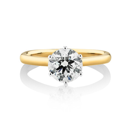 Michael Hill Solitaire Engagement Ring with a 1.50 Carat TW Diamond with the De Beers Code of Origin in 18kt Yellow & White Gold Michael Hill Solitaire Engagement Ring with a 1.50 Carat TW Diamond with the De Beers Code of Origin in 18kt Yellow & White Gold