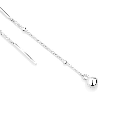 Ball Thread Earrings In Sterling Silver Ball Thread Earrings In Sterling Silver