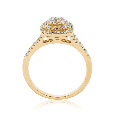 Engagement Ring with 1/2 Carat TW of Diamonds in 10ct Yellow Gold Engagement Ring with 1/2 Carat TW of Diamonds in 10ct Yellow Gold