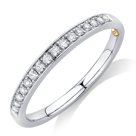 Whitefire Wedding Band with 0.15 Carat TW of Diamonds in 18ct White Gold & 22ct Yellow Gold Whitefire Wedding Band with 0.15 Carat TW of Diamonds in 18ct White Gold & 22ct Yellow Gold