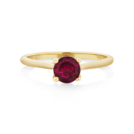 Ring with Laboratory Created Ruby in 10kt Yellow Gold Ring with Laboratory Created Ruby in 10kt Yellow Gold