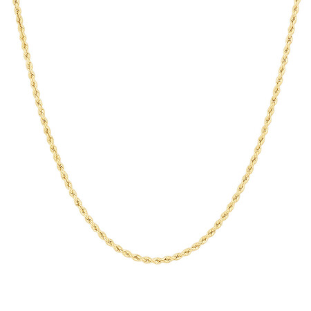 45cm (18")  2.5mm Rope Chain in 10kt Yellow Gold
