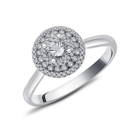 Ring with 0.59 Carat TW of Diamonds in 10ct White Gold Ring with 0.59 Carat TW of Diamonds in 10ct White Gold