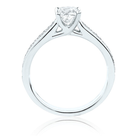 Solitaire Engagement Ring With 0.78 Carat TW of Diamonds In 14kt White Gold Solitaire Engagement Ring With 0.78 Carat TW of Diamonds In 14kt White Gold
