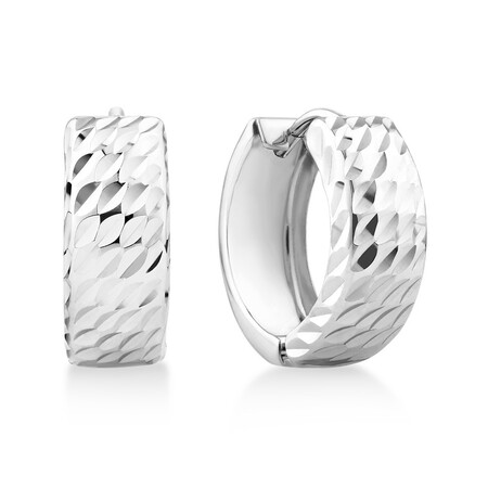 Hoop Earrings in 10ct White Gold Hoop Earrings in 10ct White Gold