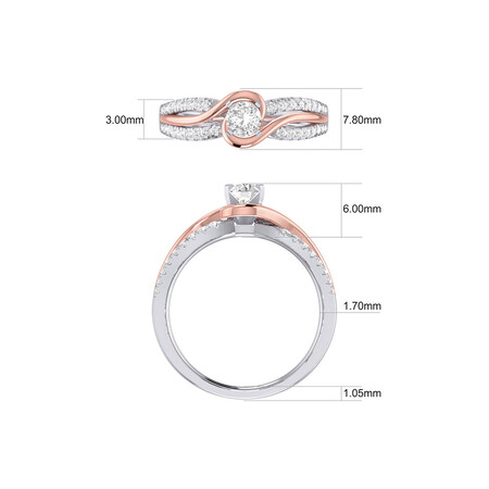 Bridal Set with 3/4 Carat TW of Diamonds in 14ct White & Rose Gold Bridal Set with 3/4 Carat TW of Diamonds in 14ct White & Rose Gold