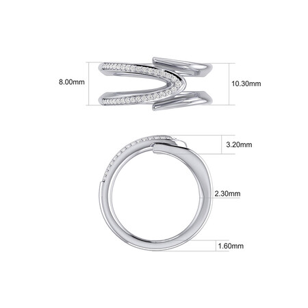 Mark Hill Wishbone Ring with 0.16 Carat TW of Diamonds in Sterling Silver Mark Hill Wishbone Ring with 0.16 Carat TW of Diamonds in Sterling Silver
