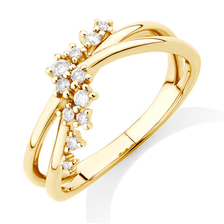Scatter Ring with 0.15 Carat TW of Diamonds in 10kt Yellow Gold Scatter Ring with 0.15 Carat TW of Diamonds in 10kt Yellow Gold