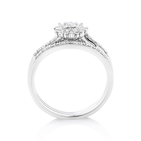 Bridal Set with 0.38 Carat TW Of Diamonds in 10kt White Gold Bridal Set with 0.38 Carat TW Of Diamonds in 10kt White Gold