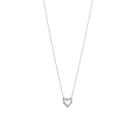 Heart Pendant with 0.10 Carat TW of Diamonds in 10kt White Gold Heart Pendant with 0.10 Carat TW of Diamonds in 10kt White Gold