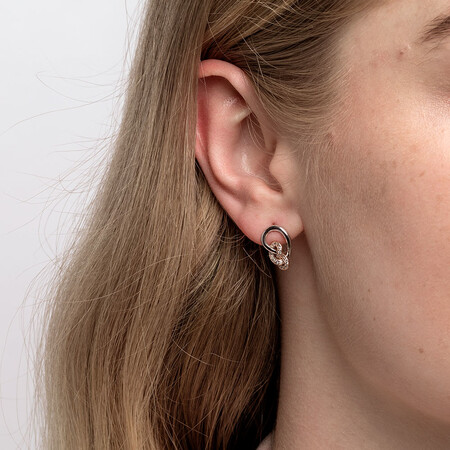 Knots Earrings with 0.16 Carat TW of Diamonds in Sterling Silver & 10ct Rose Gold Knots Earrings with 0.16 Carat TW of Diamonds in Sterling Silver & 10ct Rose Gold