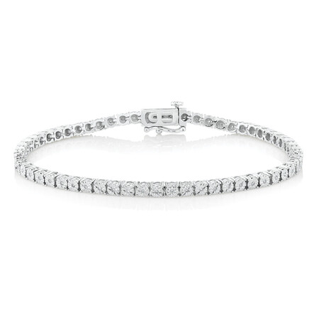 Tennis Bracelet with 1 Carat TW of Diamonds in Sterling Silver 18.5cm Tennis Bracelet with 1 Carat TW of Diamonds in Sterling Silver 18.5cm