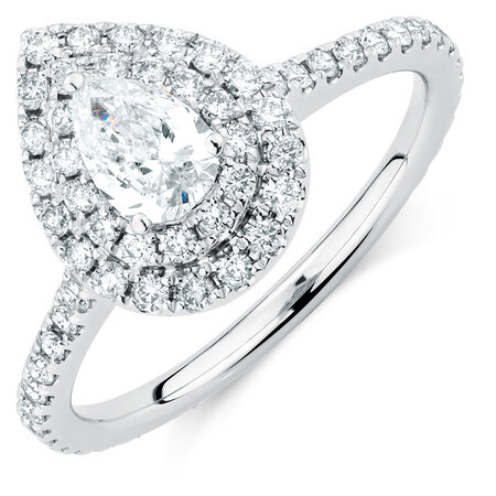 Sir Michael Hill Designer Bridal Double Halo Engagement Ring with 1.20 Carat TW of Diamonds in 14ct White Gold Sir Michael Hill Designer Bridal Double Halo Engagement Ring with 1.20 Carat TW of Diamonds in 14ct White Gold
