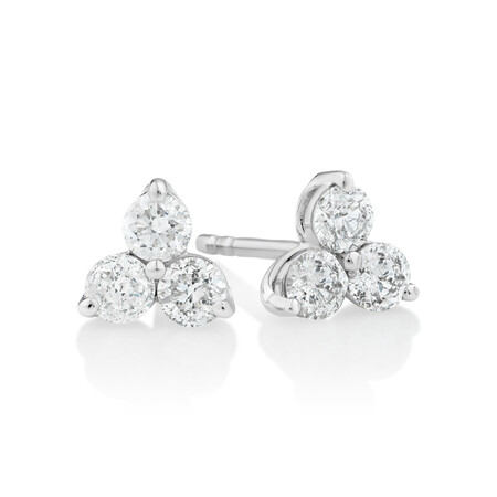 Stud Earrings with 0.50 Carat TW Of Diamonds in 10kt White Gold Stud Earrings with 0.50 Carat TW Of Diamonds in 10kt White Gold