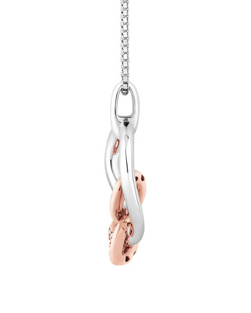 Small Knots Pendant with 0.13 Carat TW of Diamonds in Sterling Silver & 10kt Rose Gold Small Knots Pendant with 0.13 Carat TW of Diamonds in Sterling Silver & 10kt Rose Gold