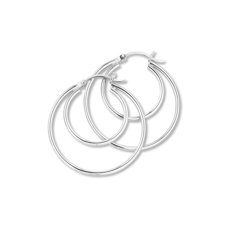 Double Hoop Earrings in Sterling Silver
