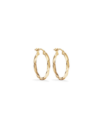 18mm Square Twist Hoop Earrings in 10ct Yellow Gold 18mm Square Twist Hoop Earrings in 10ct Yellow Gold