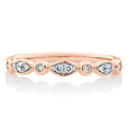 Wedding Band with Diamonds in 10kt Rose Gold Wedding Band with Diamonds in 10kt Rose Gold