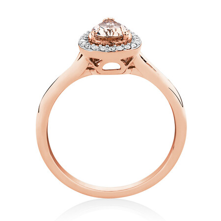 Ring with Morganite & Diamonds in 10kt Rose Gold Ring with Morganite & Diamonds in 10kt Rose Gold