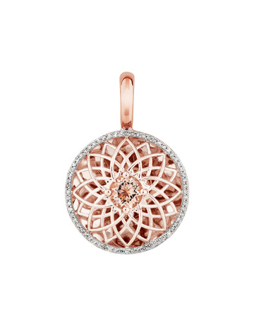 Round Enhancer Pendant with Morganite & 0.20 Carat TW of Diamonds in 10kt Rose Gold Round Enhancer Pendant with Morganite & 0.20 Carat TW of Diamonds in 10kt Rose Gold