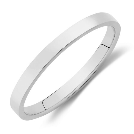 High Domed Wedding Band in 14kt White Gold