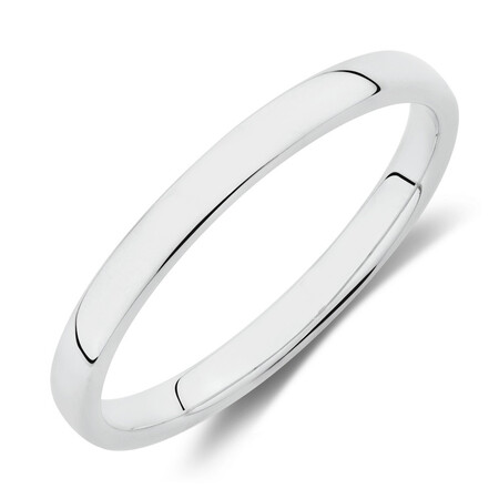 High Domed Wedding Band in 14kt White Gold High Domed Wedding Band in 14kt White Gold