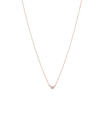 Butterfly Necklace with Diamonds in 10kt Rose Gold Butterfly Necklace with Diamonds in 10kt Rose Gold