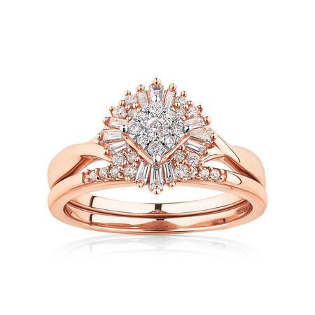 Evermore Bridal Set with 0.37 Carat TW of Diamonds in 10ct Rose Gold Evermore Bridal Set with 0.37 Carat TW of Diamonds in 10ct Rose Gold