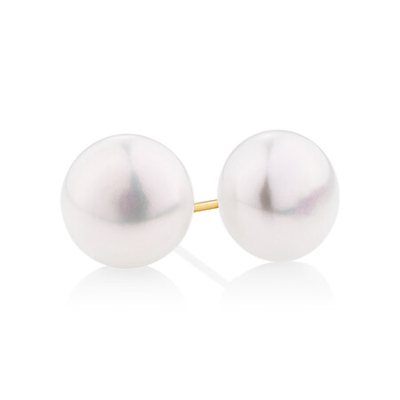 Stud Earrings with Cultured Freshwater Pearls in 10ct Yellow Gold Stud Earrings with Cultured Freshwater Pearls in 10ct Yellow Gold