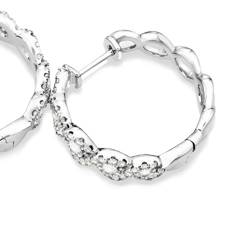 Huggie Earrings with 1 Carat TW of Diamonds in 14kt White Gold Huggie Earrings with 1 Carat TW of Diamonds in 14kt White Gold