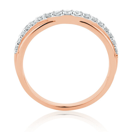 Wedding Band with 1/4 Carat TW of Diamonds in 10ct Rose Gold Wedding Band with 1/4 Carat TW of Diamonds in 10ct Rose Gold